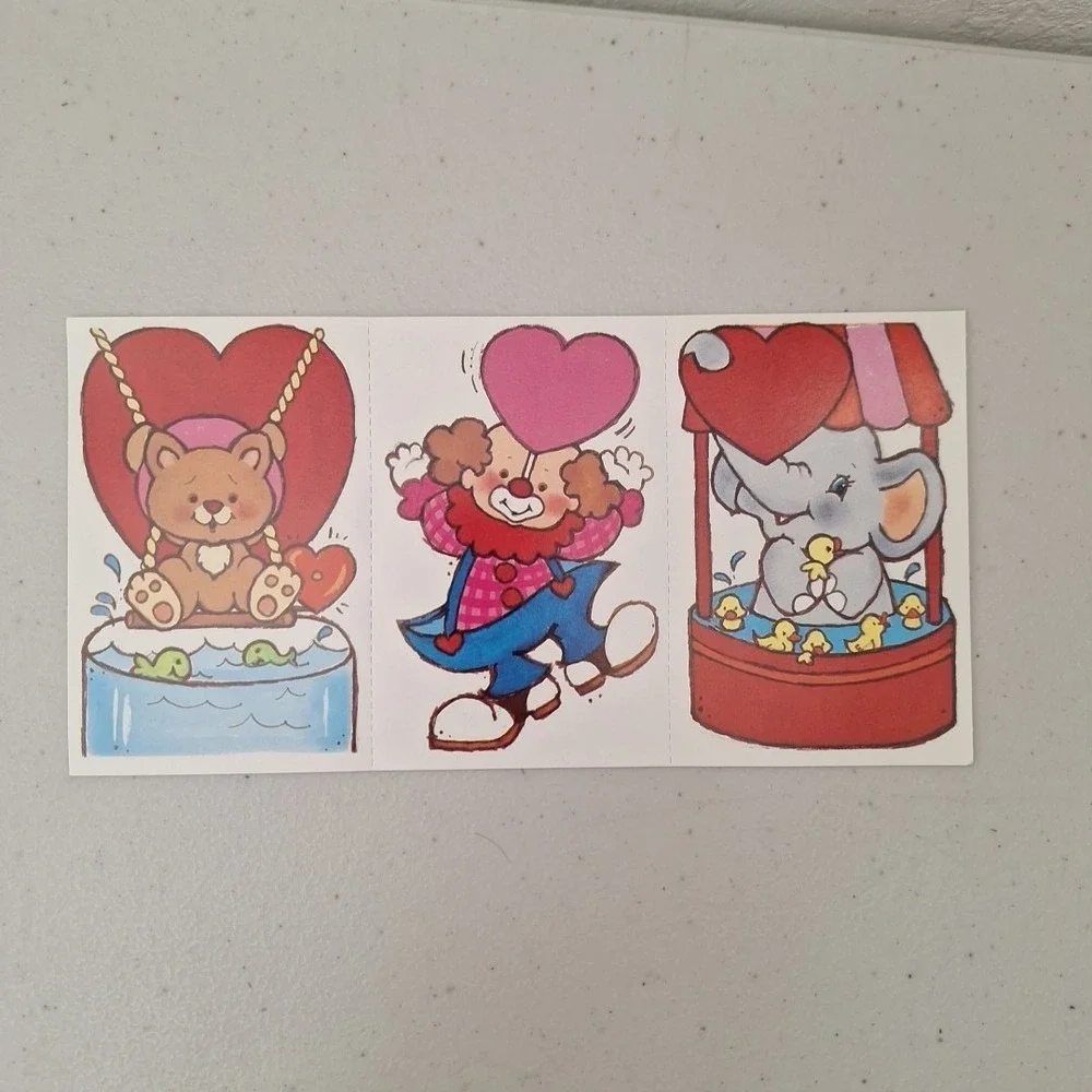Vintage 1970's Valentines Cards Stickers & Craft Confetti, 11 Cards Rare Find